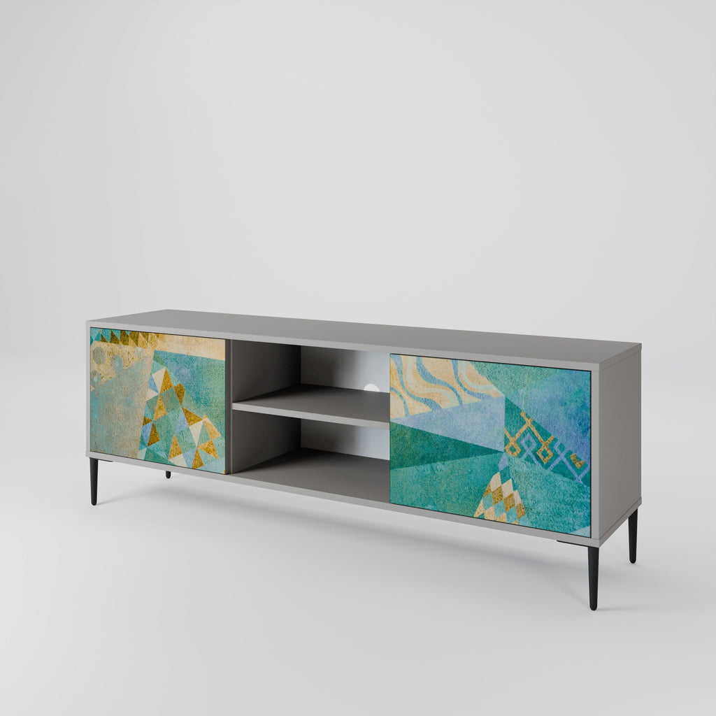 SPECTRUM SPLENDOR 2-Door TV Stand in Grey Finish