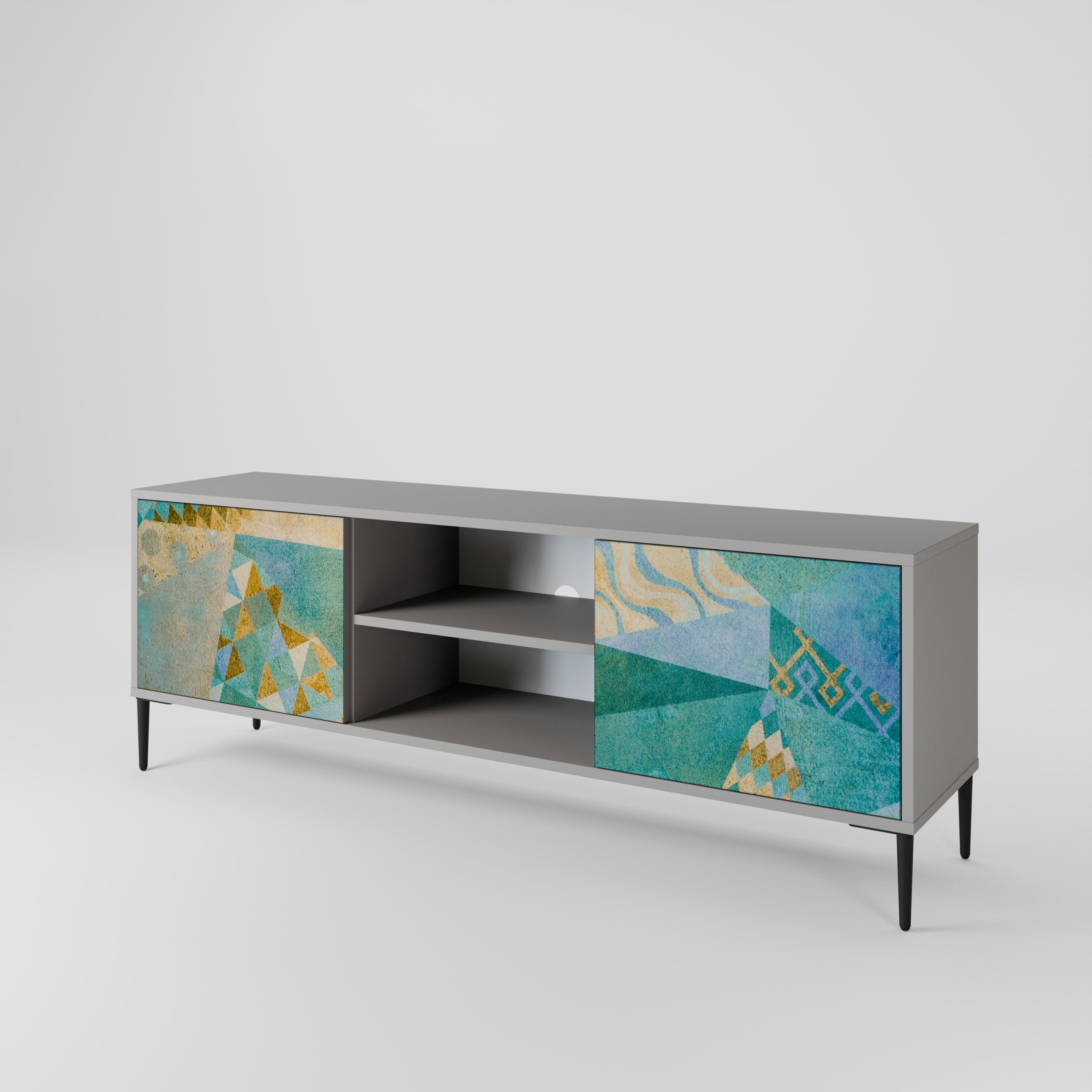 SPECTRUM SPLENDOR 2-Door TV Stand in Grey Finish