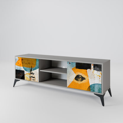 ABSTRACT FACES 2-Door TV Cabinet
