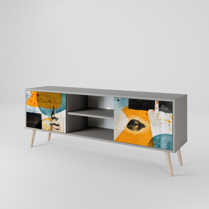 ABSTRACT FACES 2-Door TV Cabinet