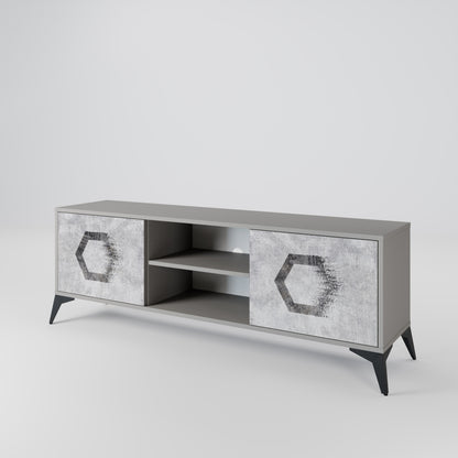 HEXAGONAL FIGURES 2-Door TV Cabinet