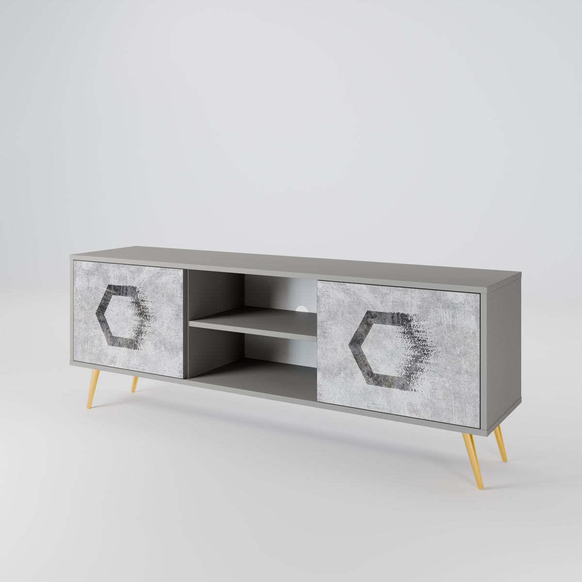 HEXAGONAL FIGURES 2-Door TV Cabinet