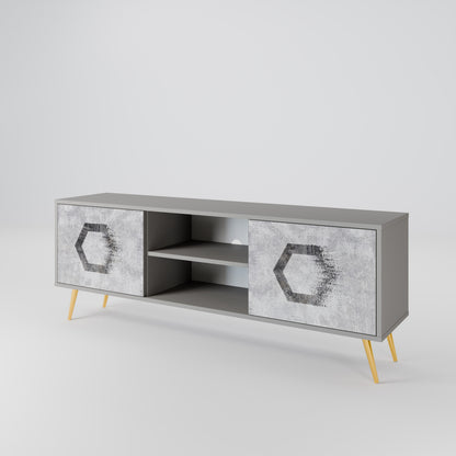 HEXAGONAL FIGURES 2-Door TV Cabinet