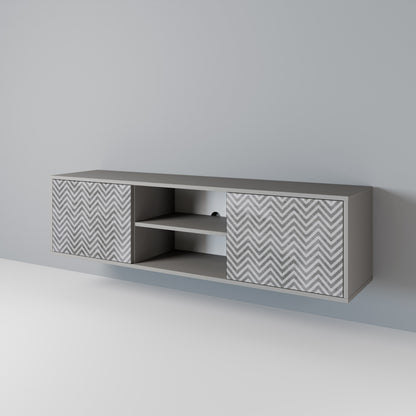 CONCRETE ZIG ZAG 2-Door TV Cabinet