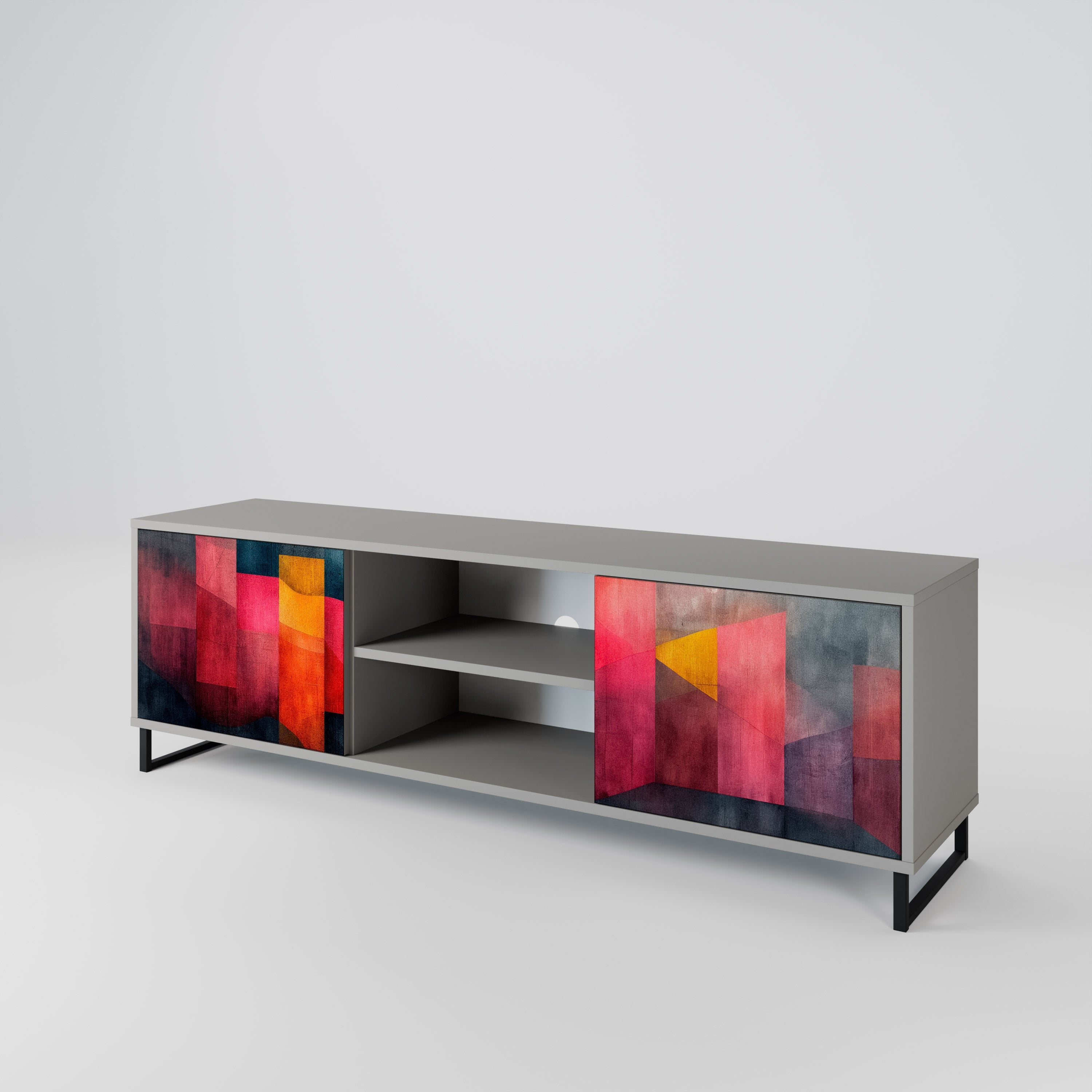 COLORFUL SOUNDS 2-Door TV Stand in Grey Finish