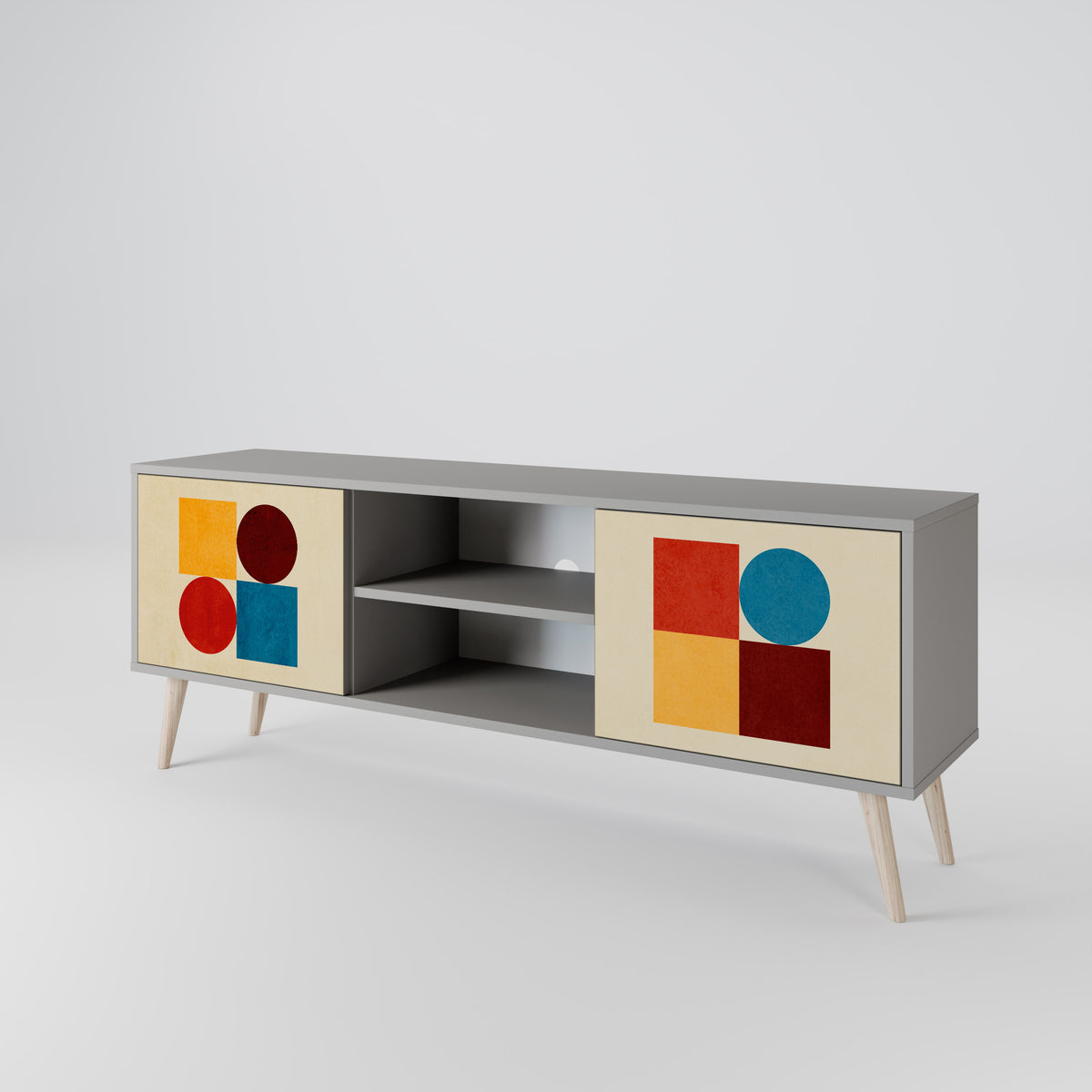 GEOMETRIC PUZZLE 2-Door TV Cabinet