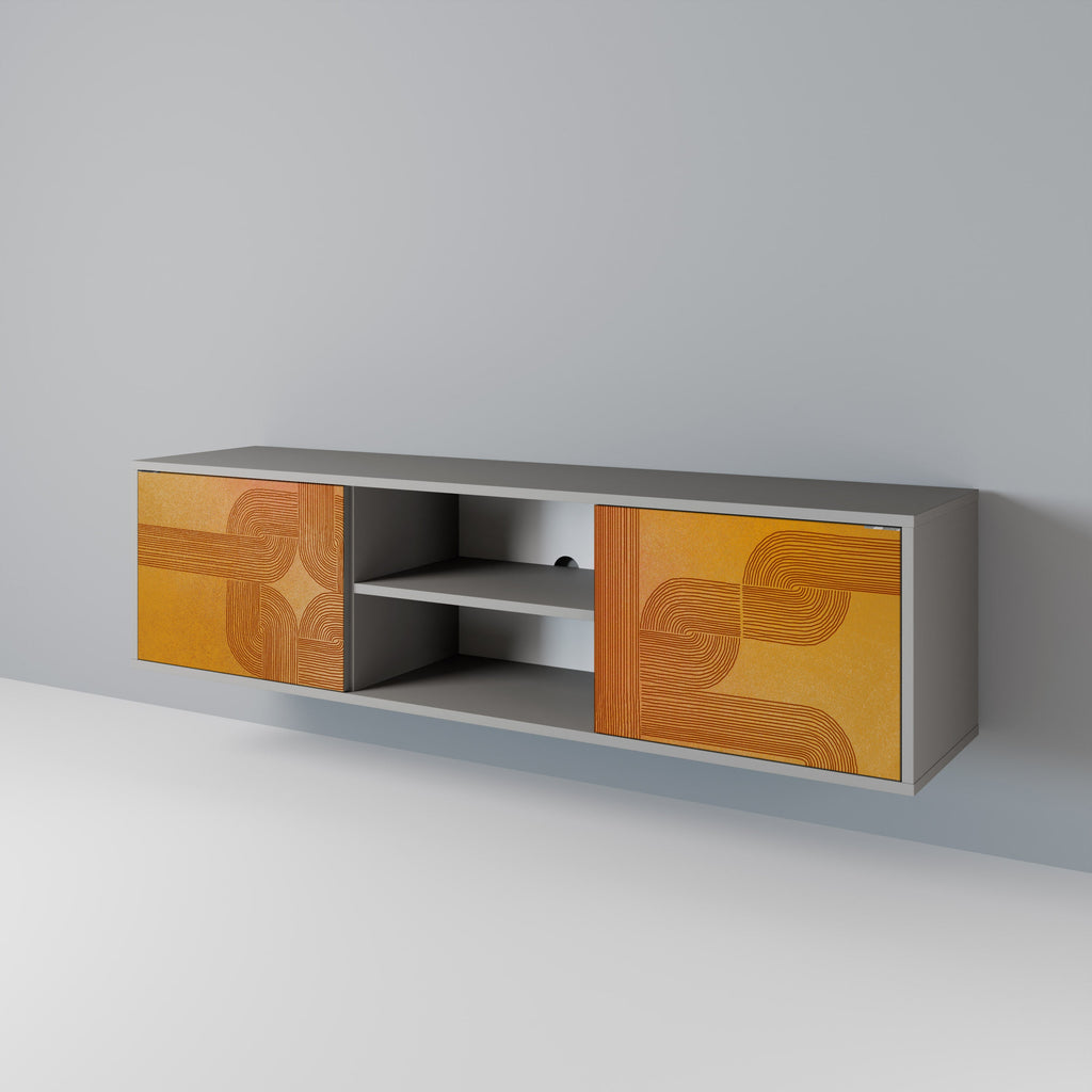 STRENGTHENING RELATION 2-Door TV Stand in Grey Finish