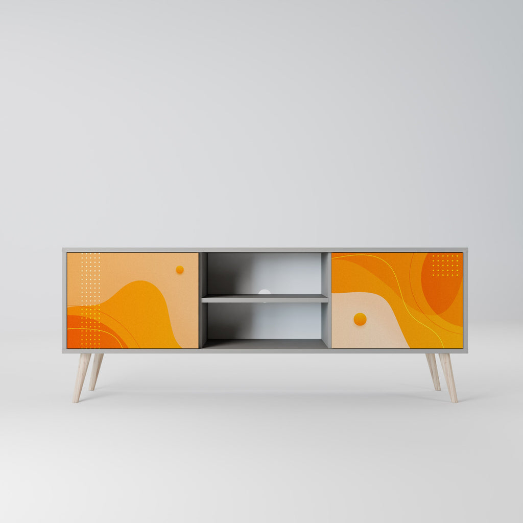 ORANGE ARRANGEMENT 2-Door TV Stand in Grey Finish
