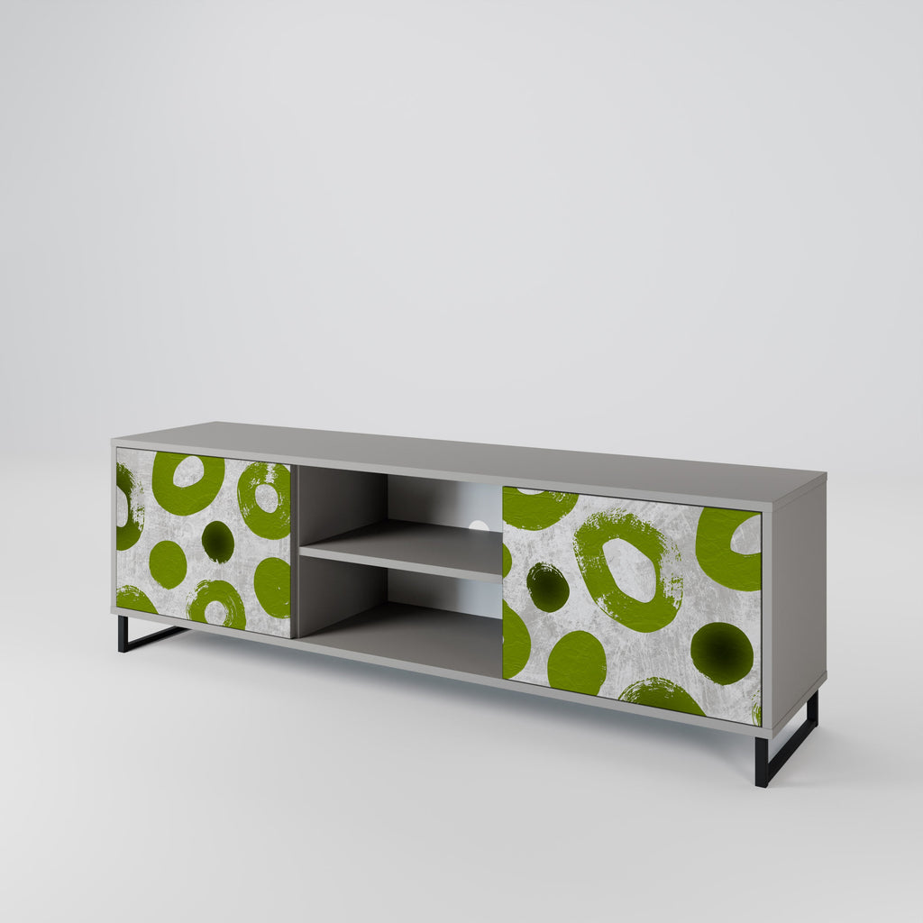 GREEN RHAPSODY 2-Door TV Stand in Grey Finish