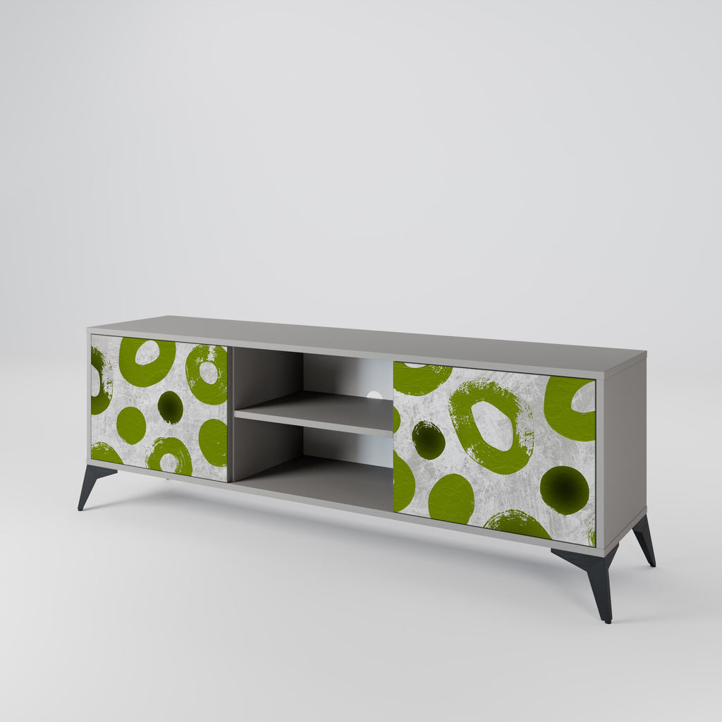 GREEN RHAPSODY 2-Door TV Stand in Grey Finish