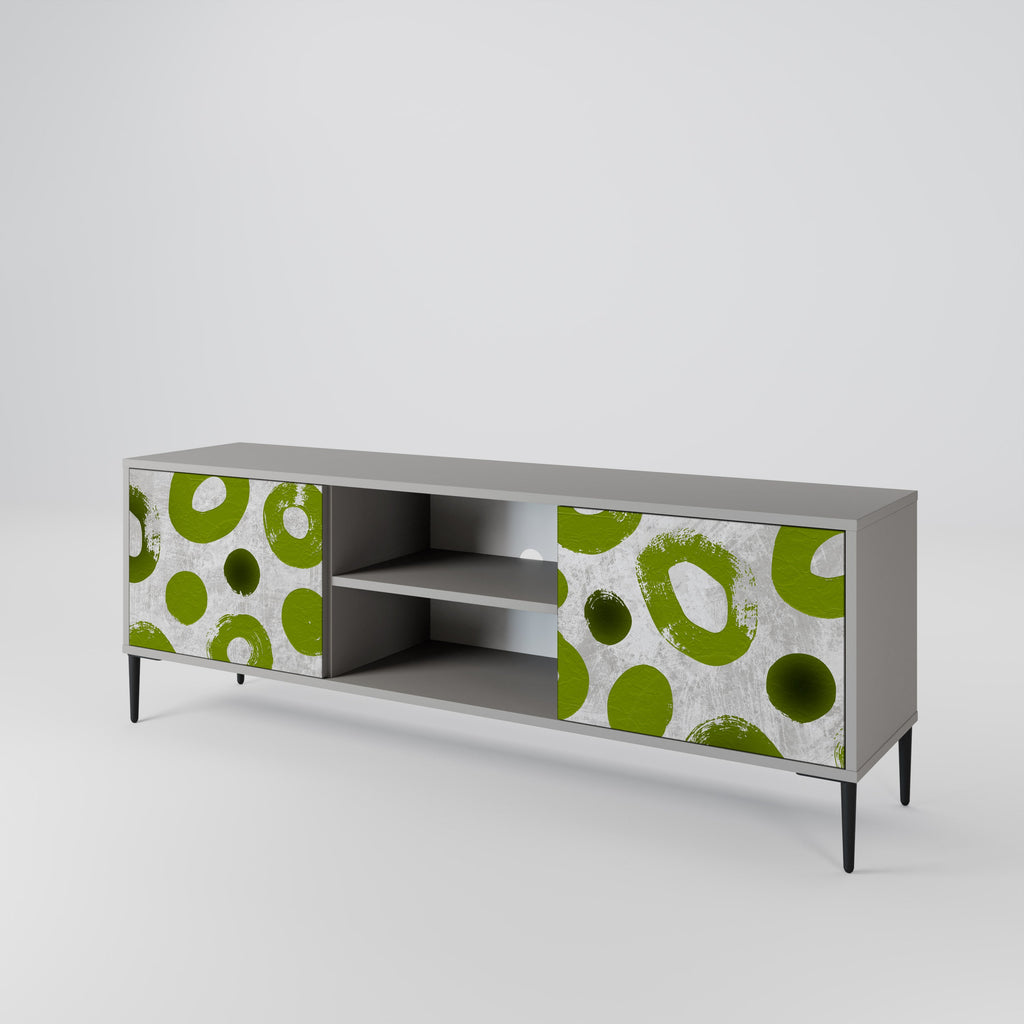 GREEN RHAPSODY 2-Door TV Stand in Grey Finish