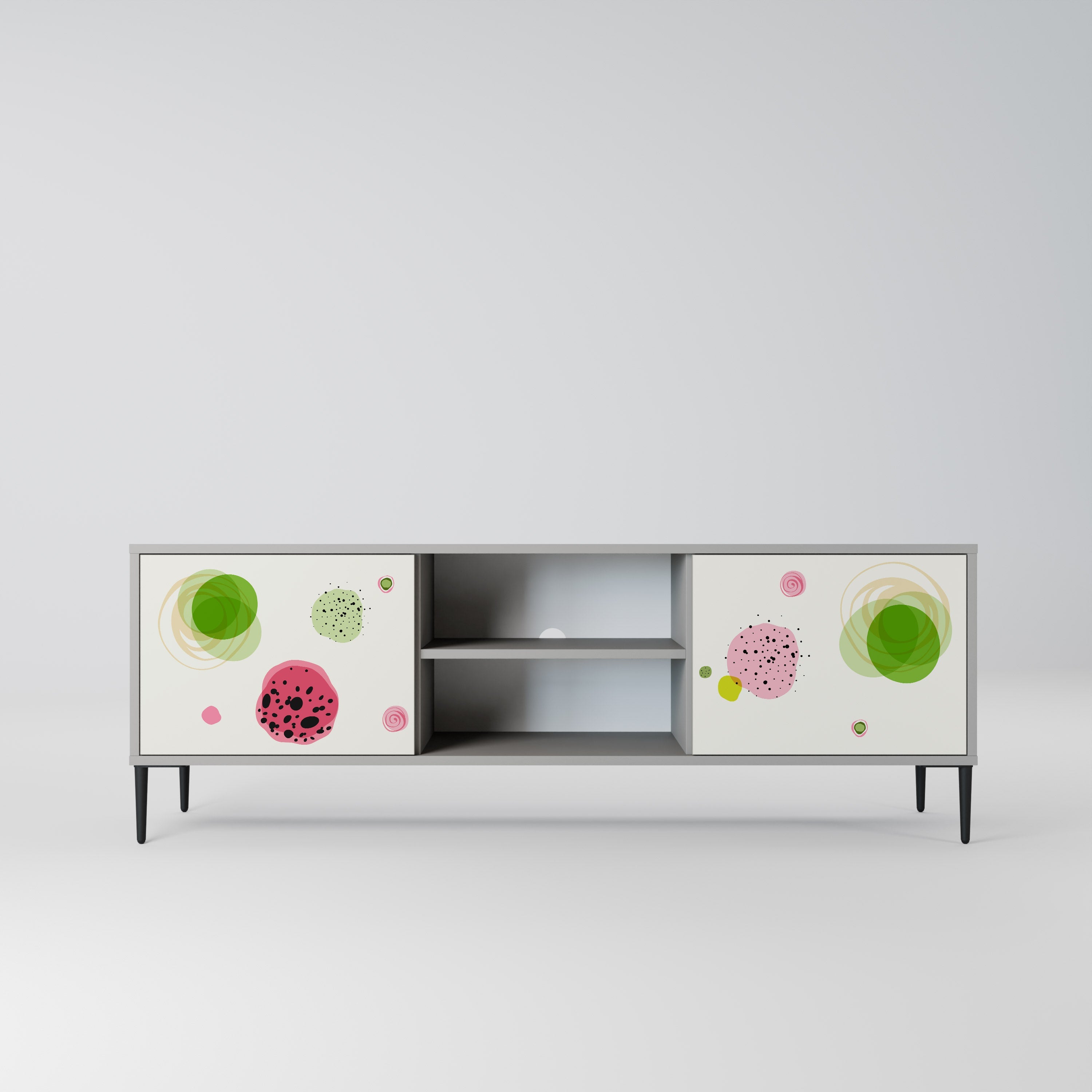 COLORFUL COSMOS 2-Door TV Stand in Grey Finish