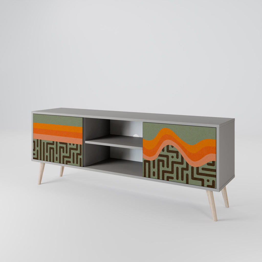 SIMPLE SOLUTIONS 2-Door TV Stand in Grey Finish