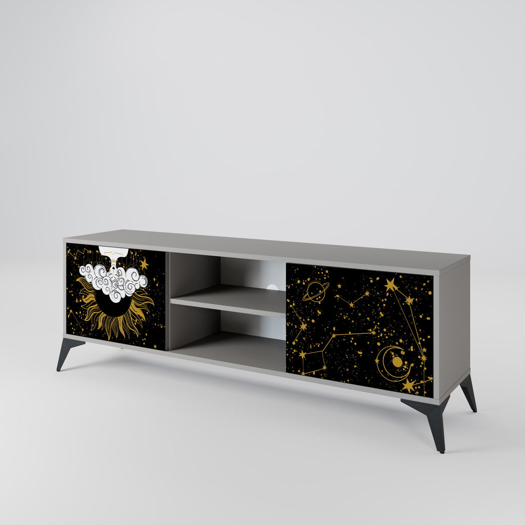 STELLAR CONSTELLATIONS 2-Door TV Stand in Grey Finish
