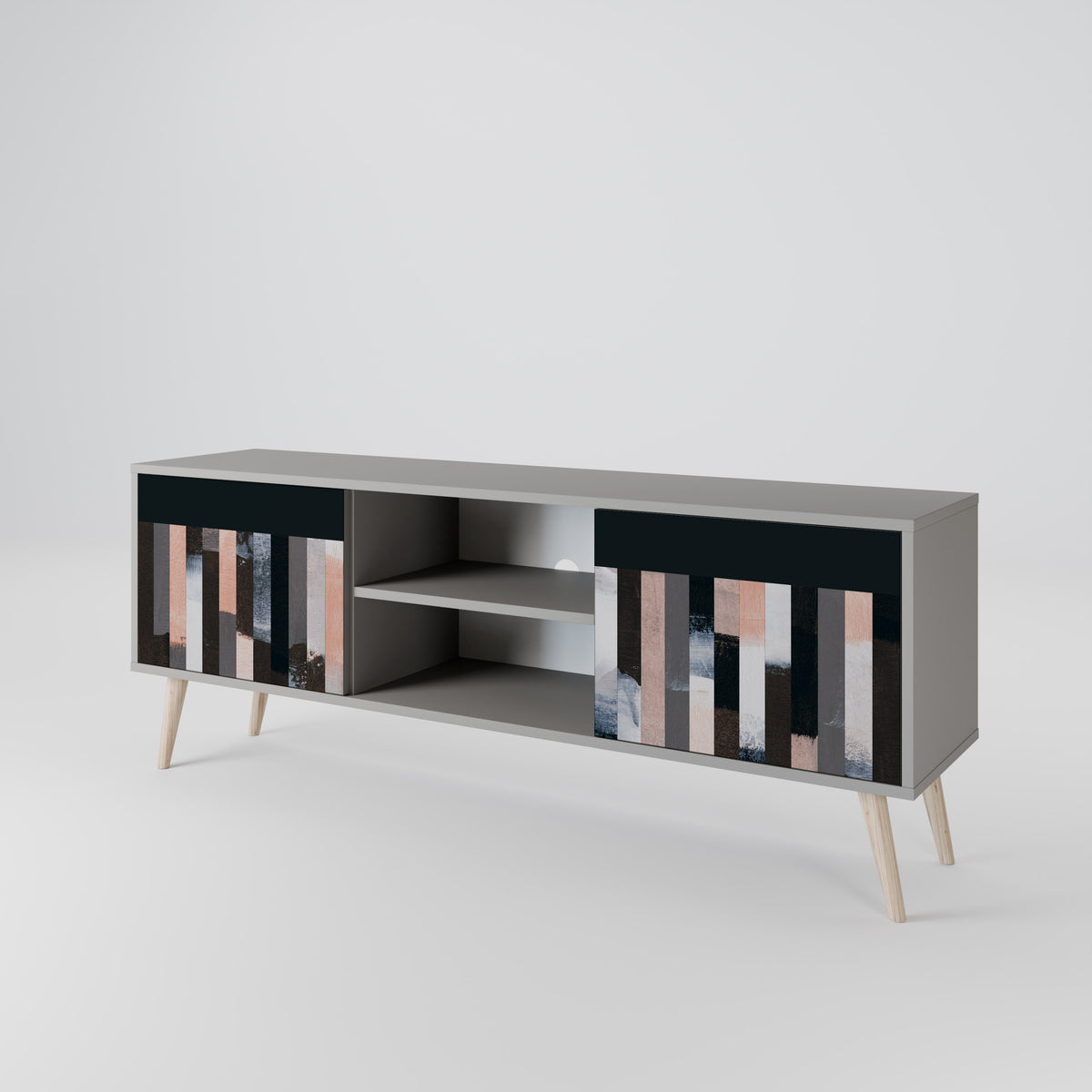 COLLAGE OF RECTANGLES 2-Door TV Cabinet