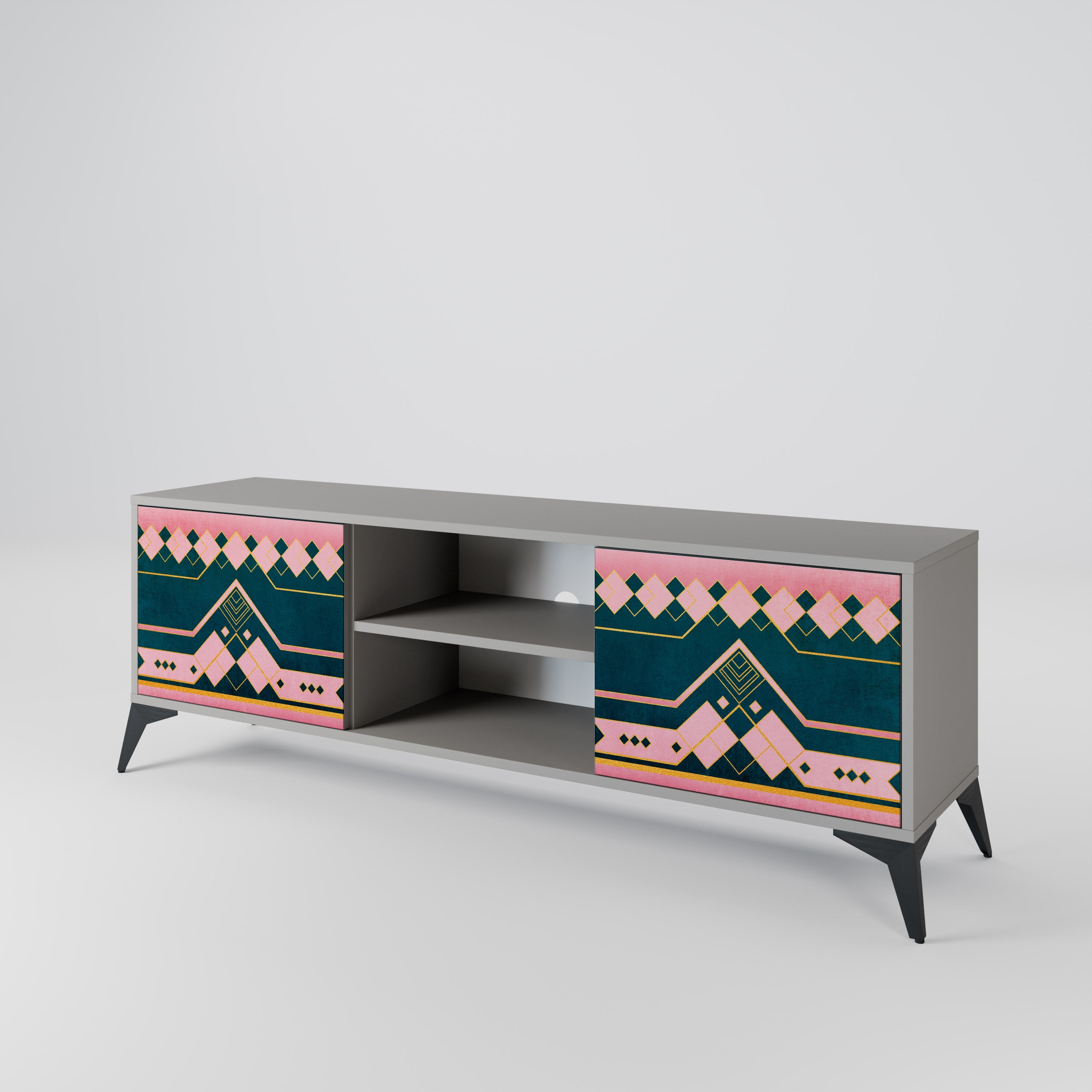 ROYAL COMPOSITION 2-Door TV Stand in Grey Finish