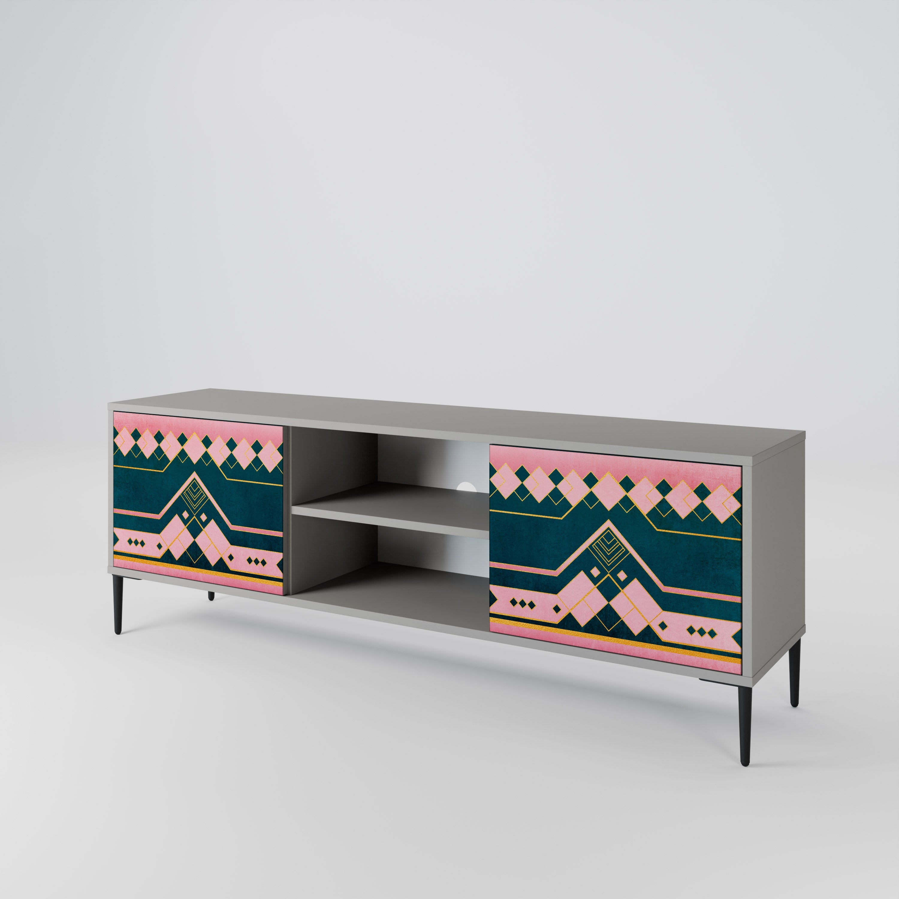 ROYAL COMPOSITION 2-Door TV Stand in Grey Finish