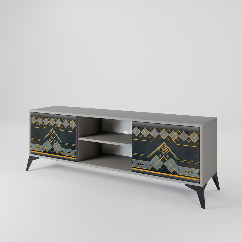 ROYAL ORDINARINESS 2-Door TV Stand in Grey Finish
