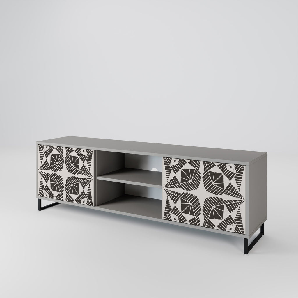 MONOCHROME NEXUS 2-Door TV Stand in Grey Finish