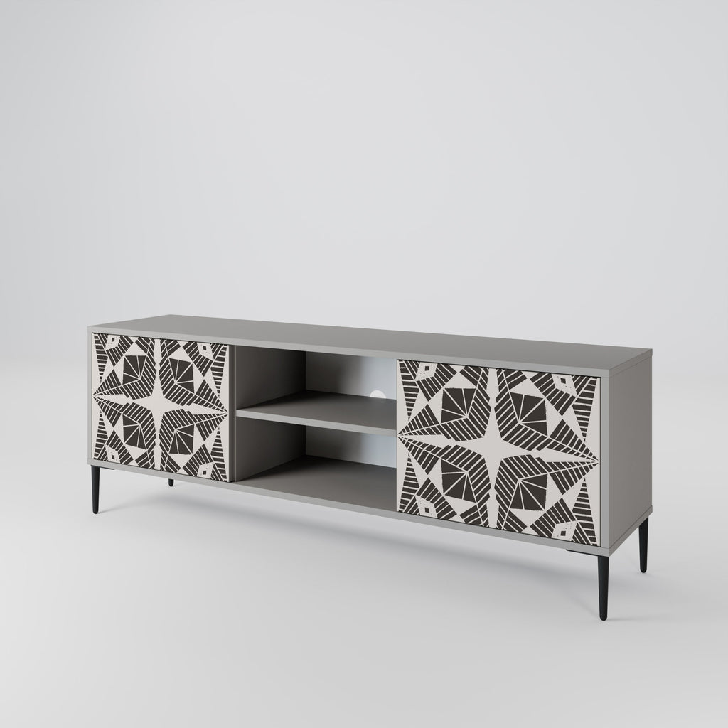 MONOCHROME NEXUS 2-Door TV Stand in Grey Finish
