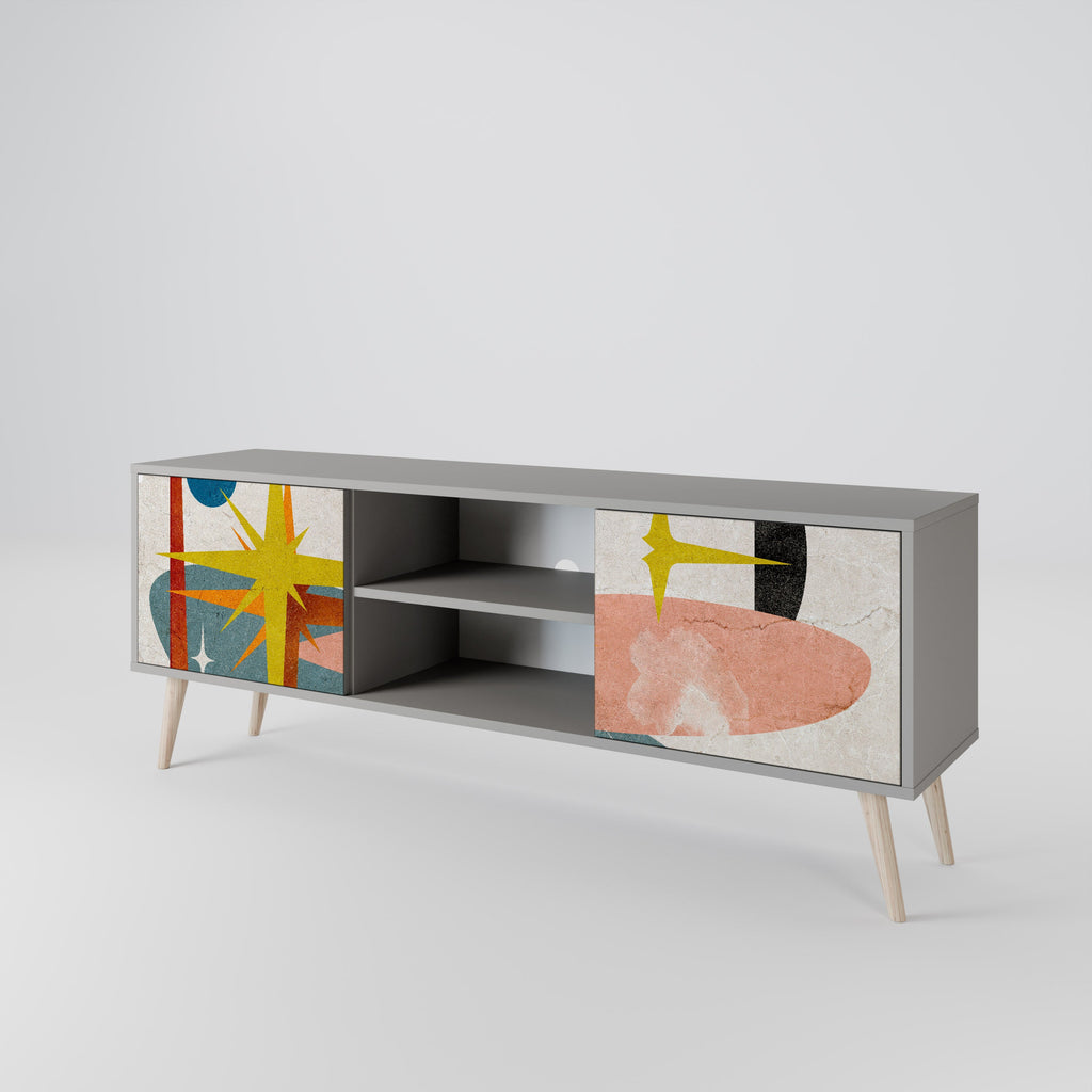 INTERSTELLAR VIBES 2-Door TV Stand in Grey Finish