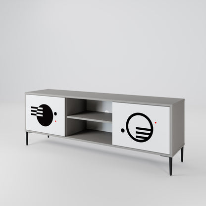 BLACK AND WHITE COMBINATION 2-Door TV Cabinet