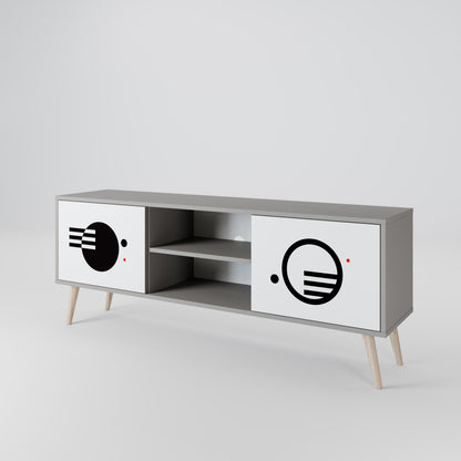 BLACK AND WHITE COMBINATION 2-Door TV Cabinet
