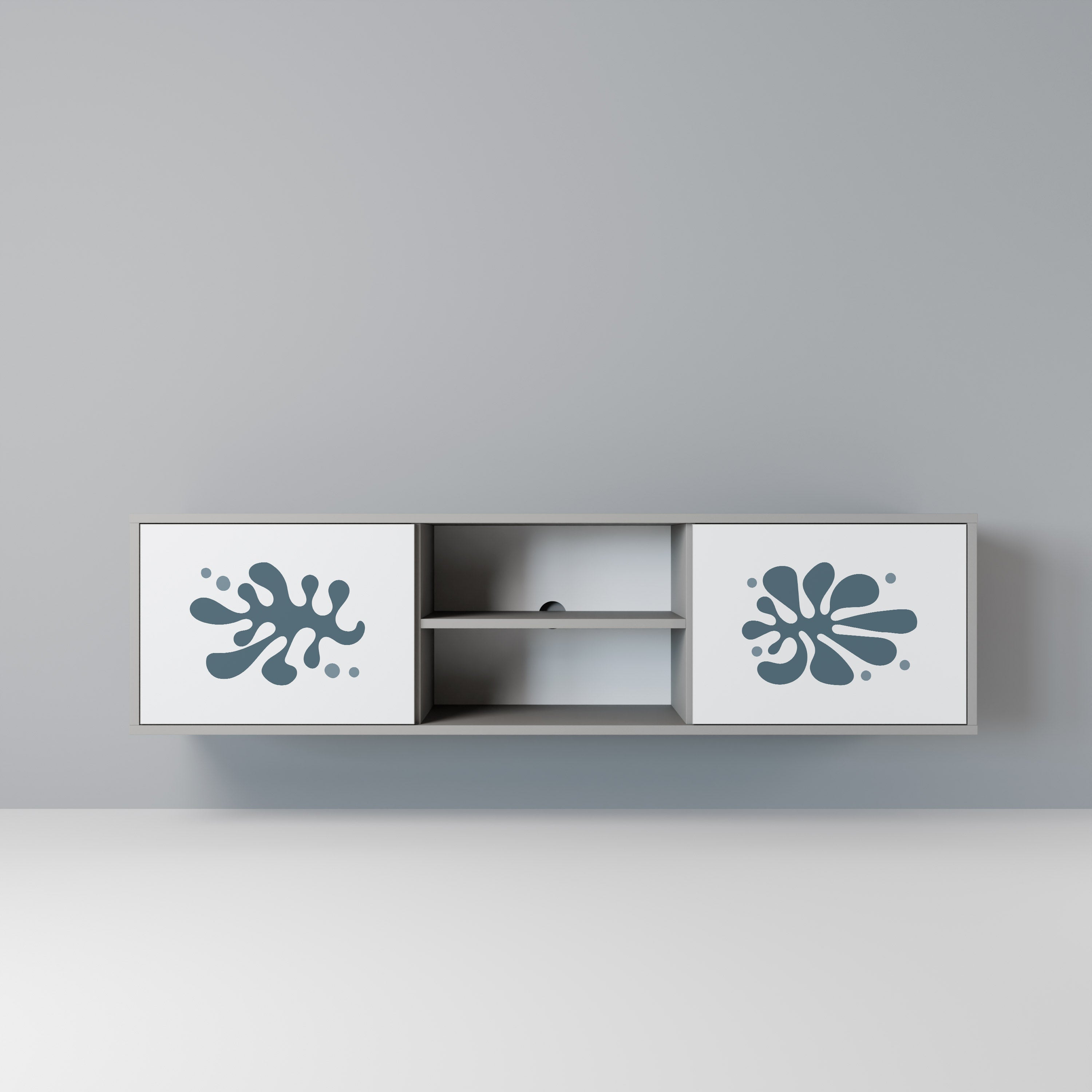 WONDERLAND VEGETATION 2-Door TV Stand in Grey Finish