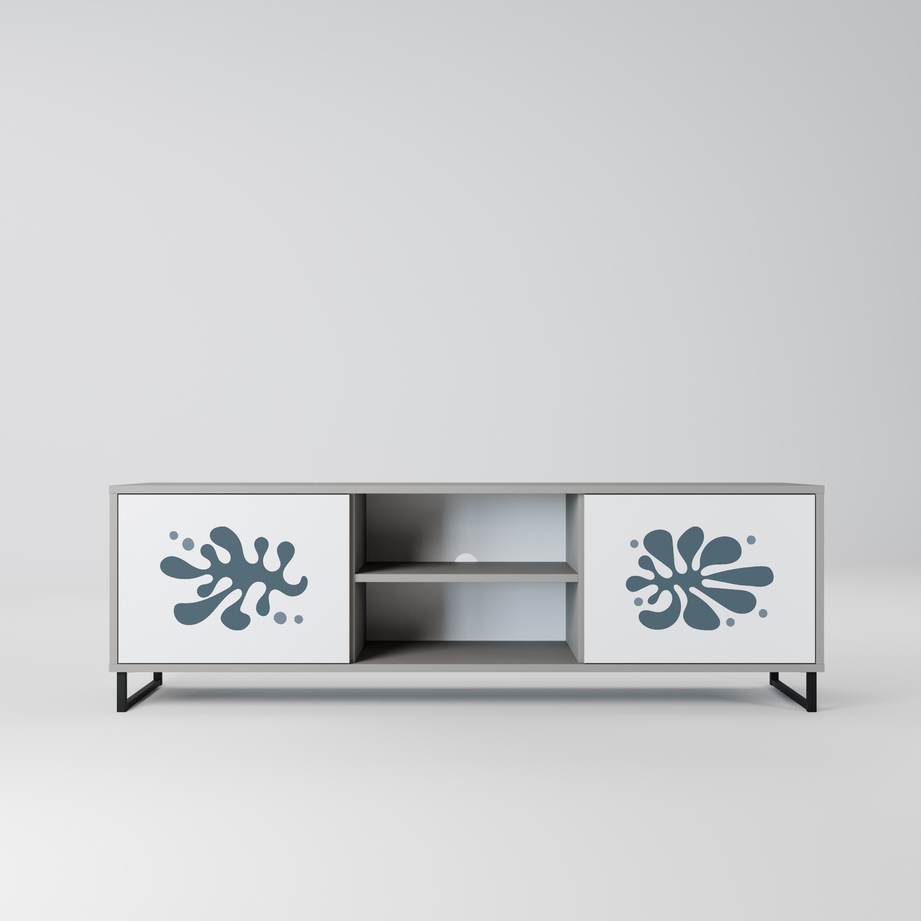 WONDERLAND VEGETATION 2-Door TV Stand in Grey Finish