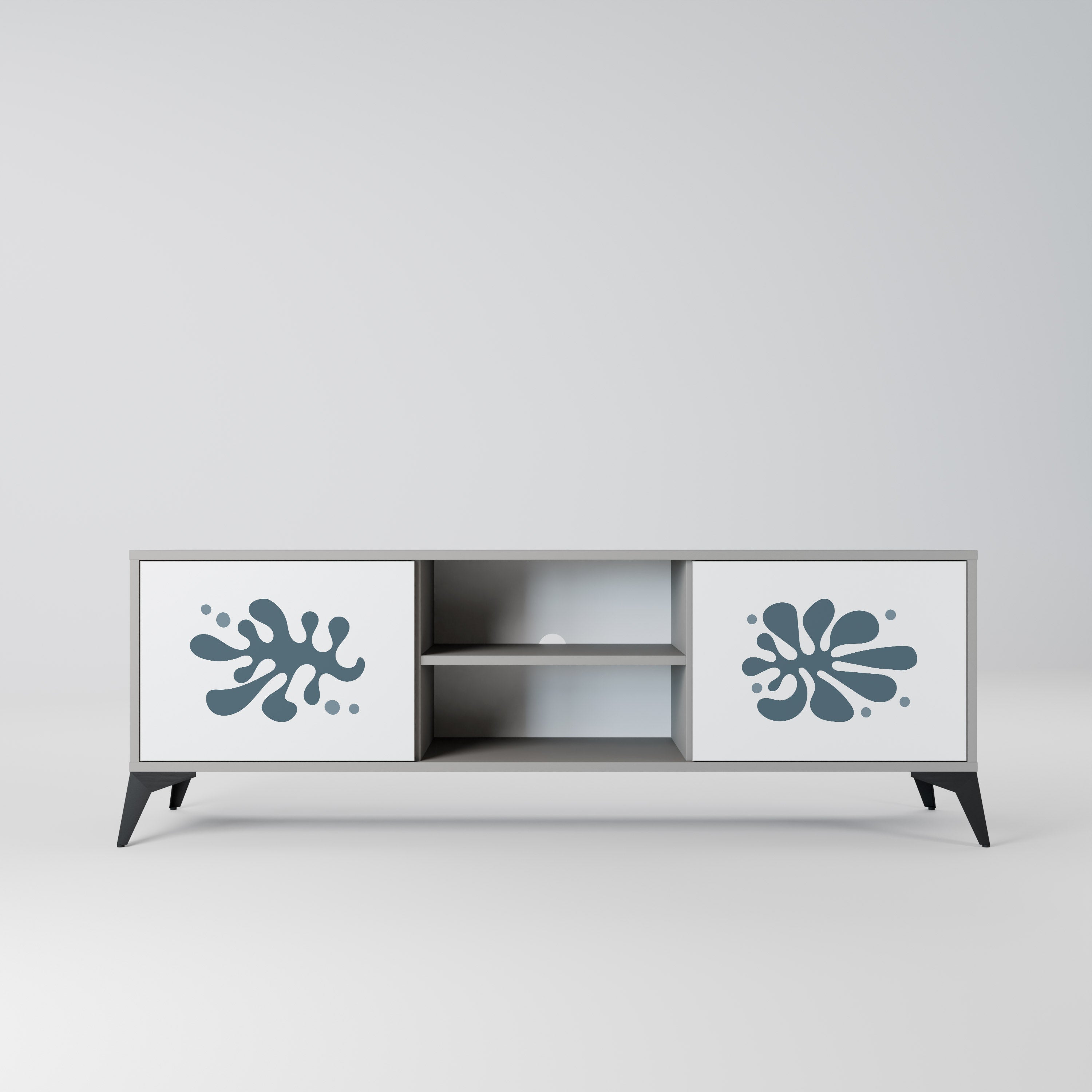 WONDERLAND VEGETATION 2-Door TV Stand in Grey Finish