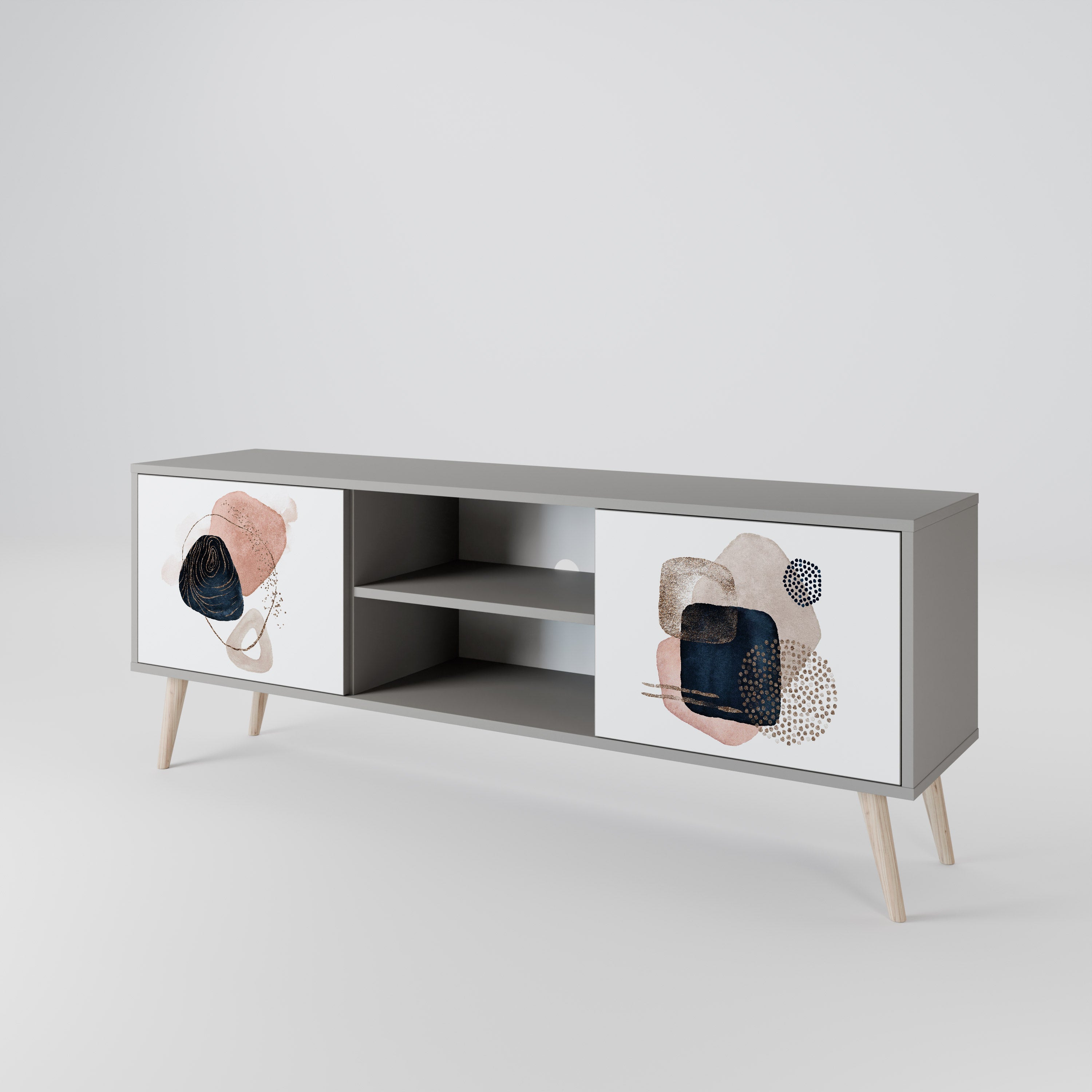 COLORFUL SHAPES 2-Door TV Stand in Grey Finish