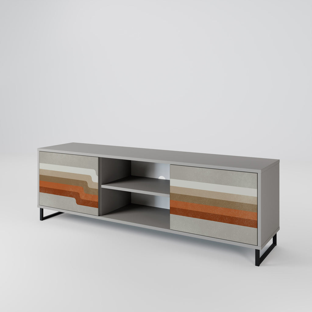 PECULIAR TRAIL 2-Door TV Stand in Grey Finish