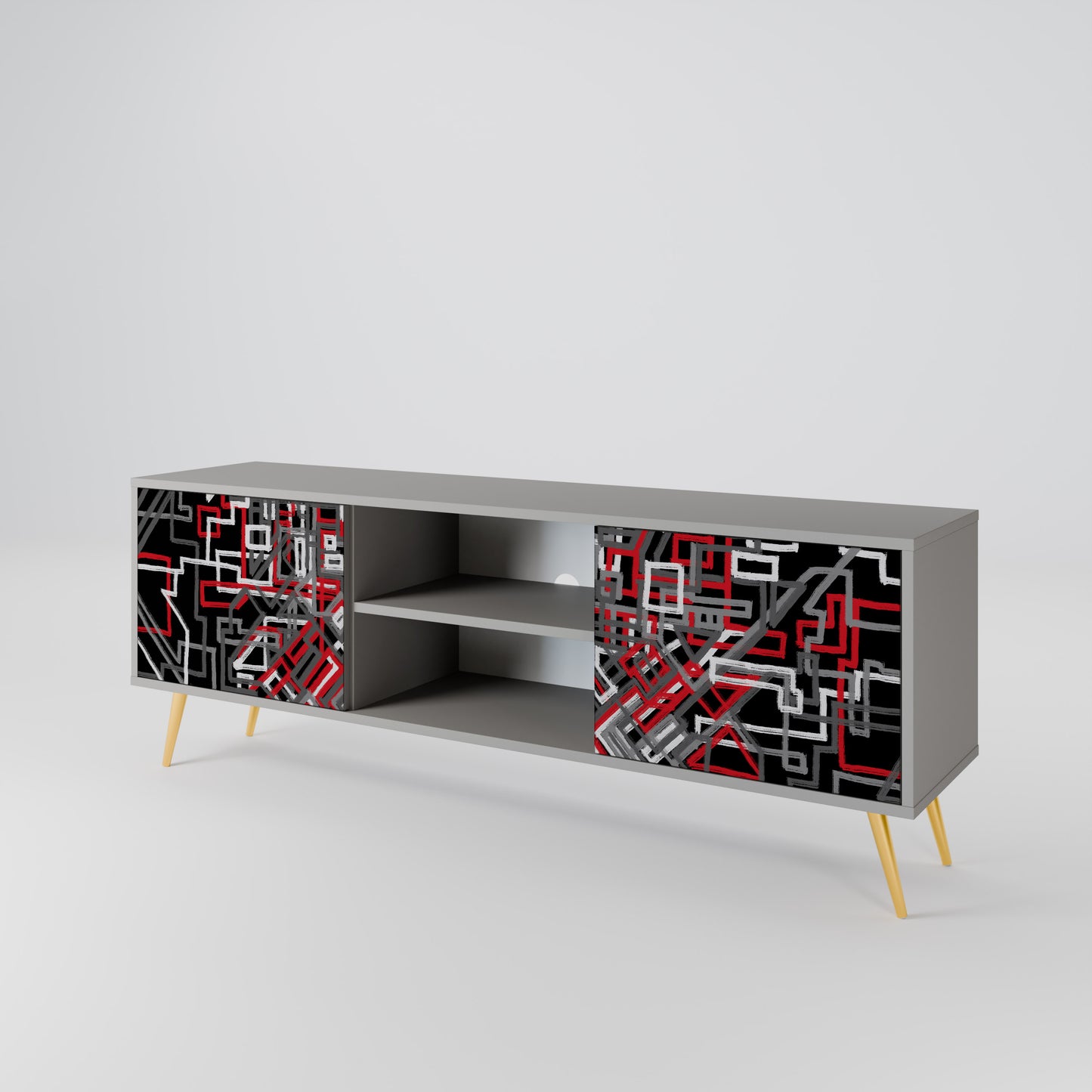 BROKEN LINES 2-Door TV Cabinet