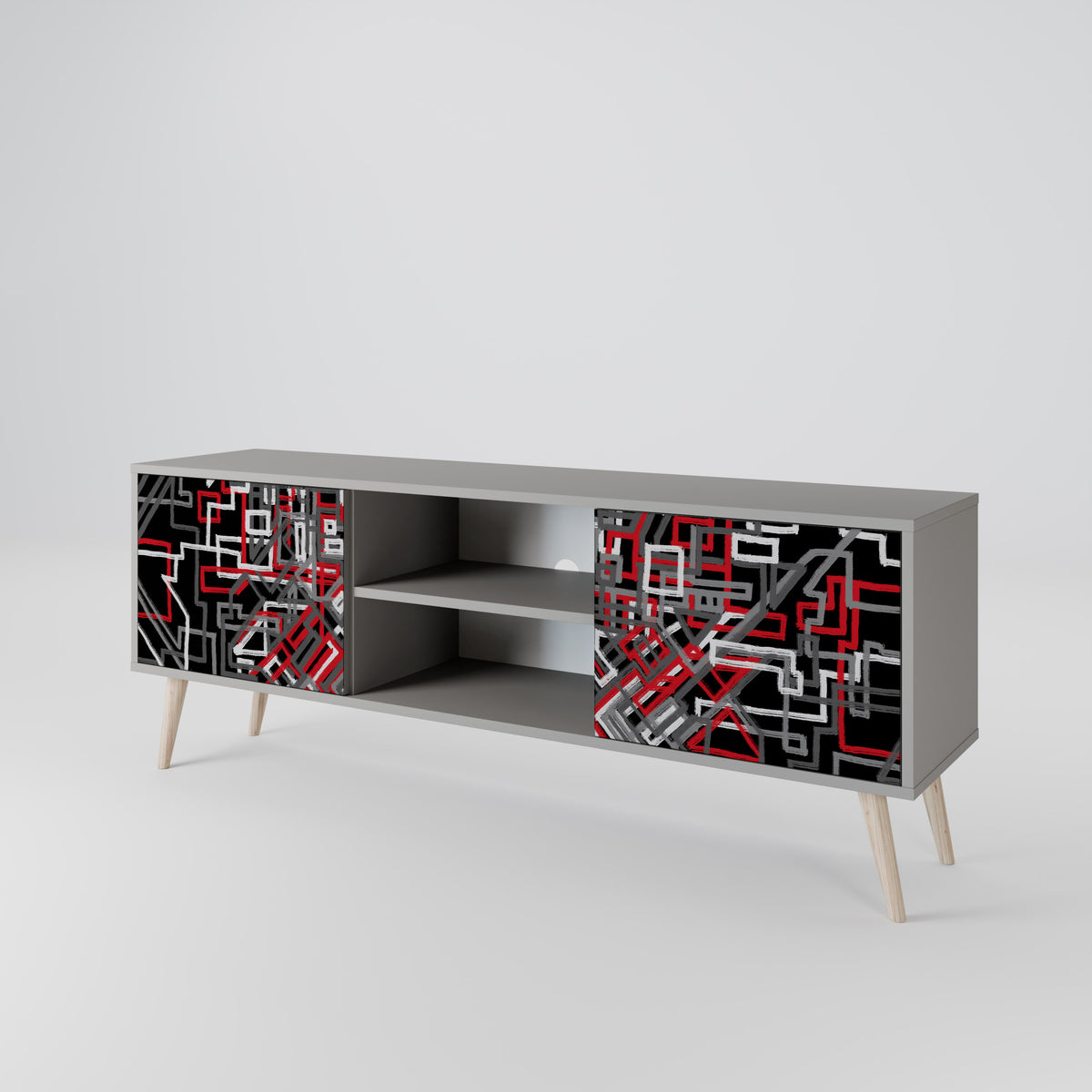 BROKEN LINES 2-Door TV Cabinet