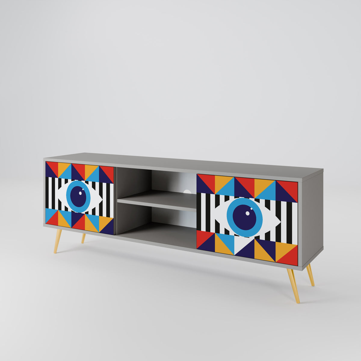 ABSTRACTION AND GEOMETRY 2-Door TV Cabinet