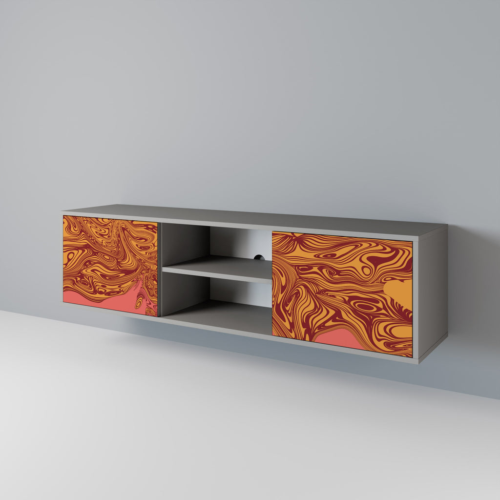 FLOATING THOUGHTS 2-Door TV Stand in Grey Finish