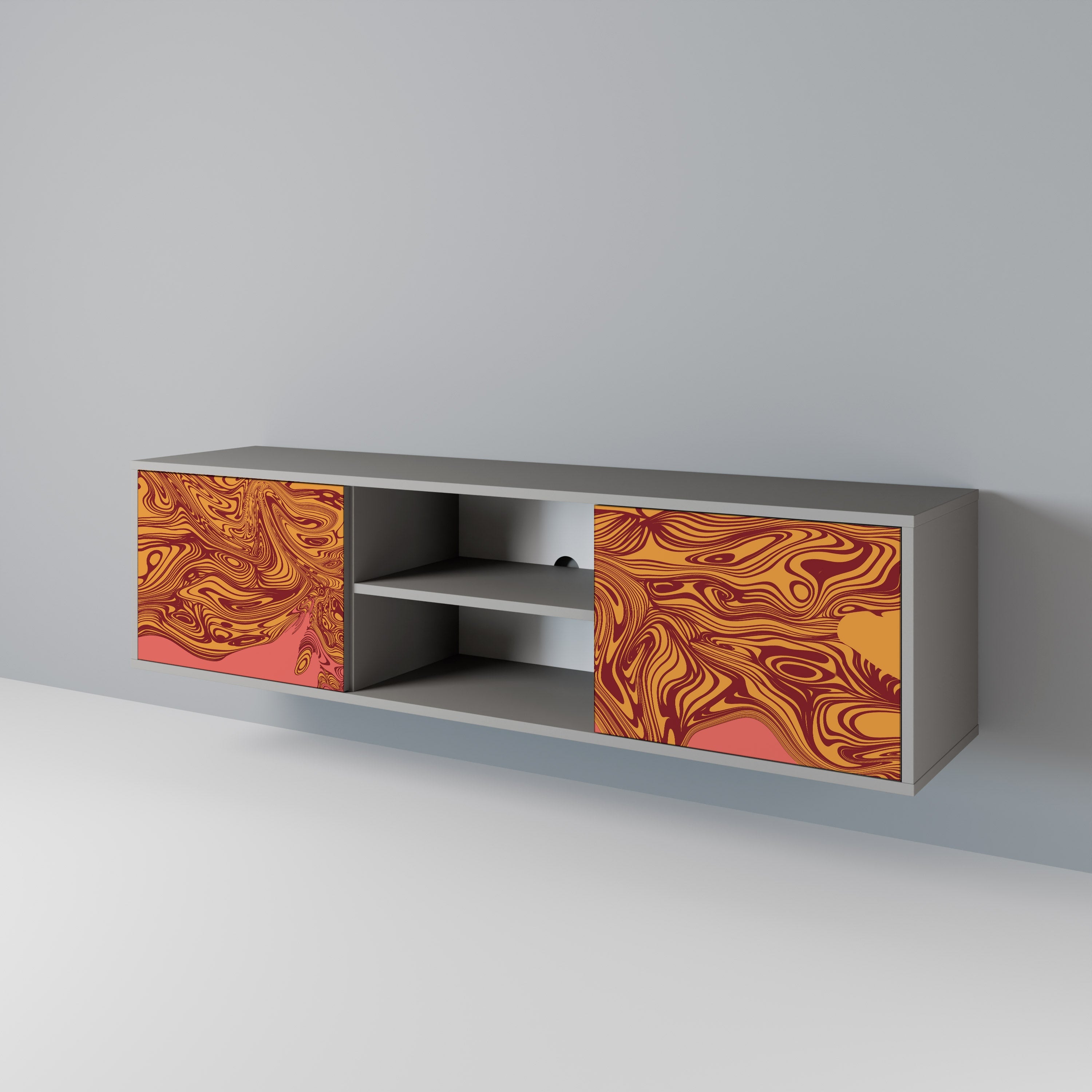 FLOATING THOUGHTS 2-Door TV Stand in Grey Finish