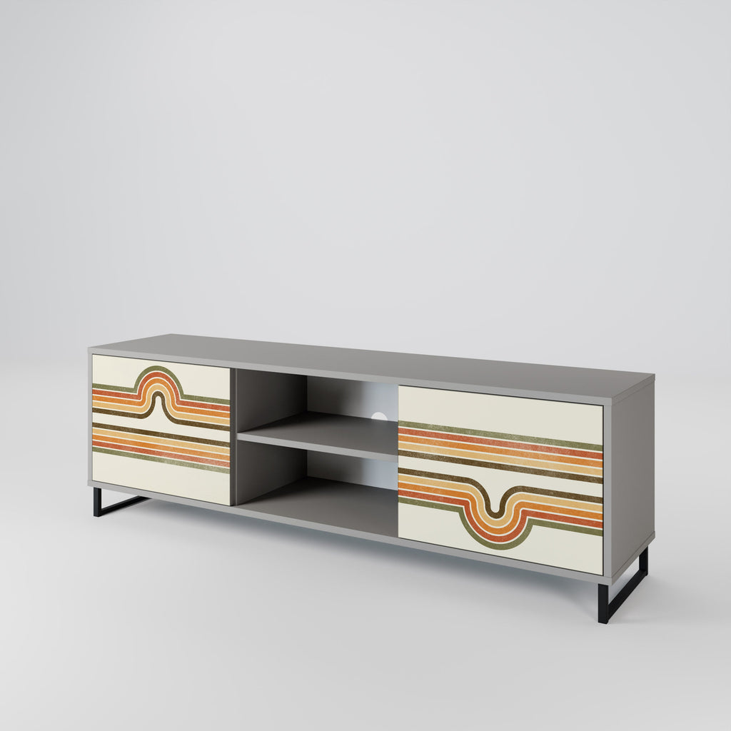 EXCEPTIONAL STREAM 2-Door TV Stand in Grey Finish