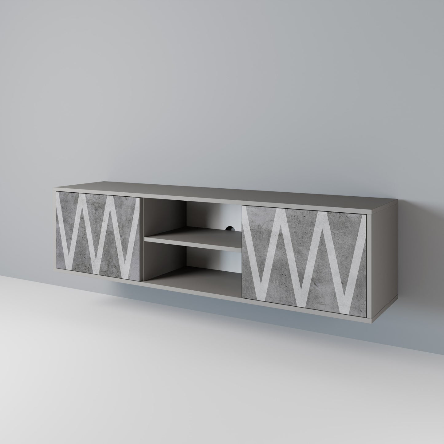 SOLID ZIG ZAG 2-Door TV Cabinet