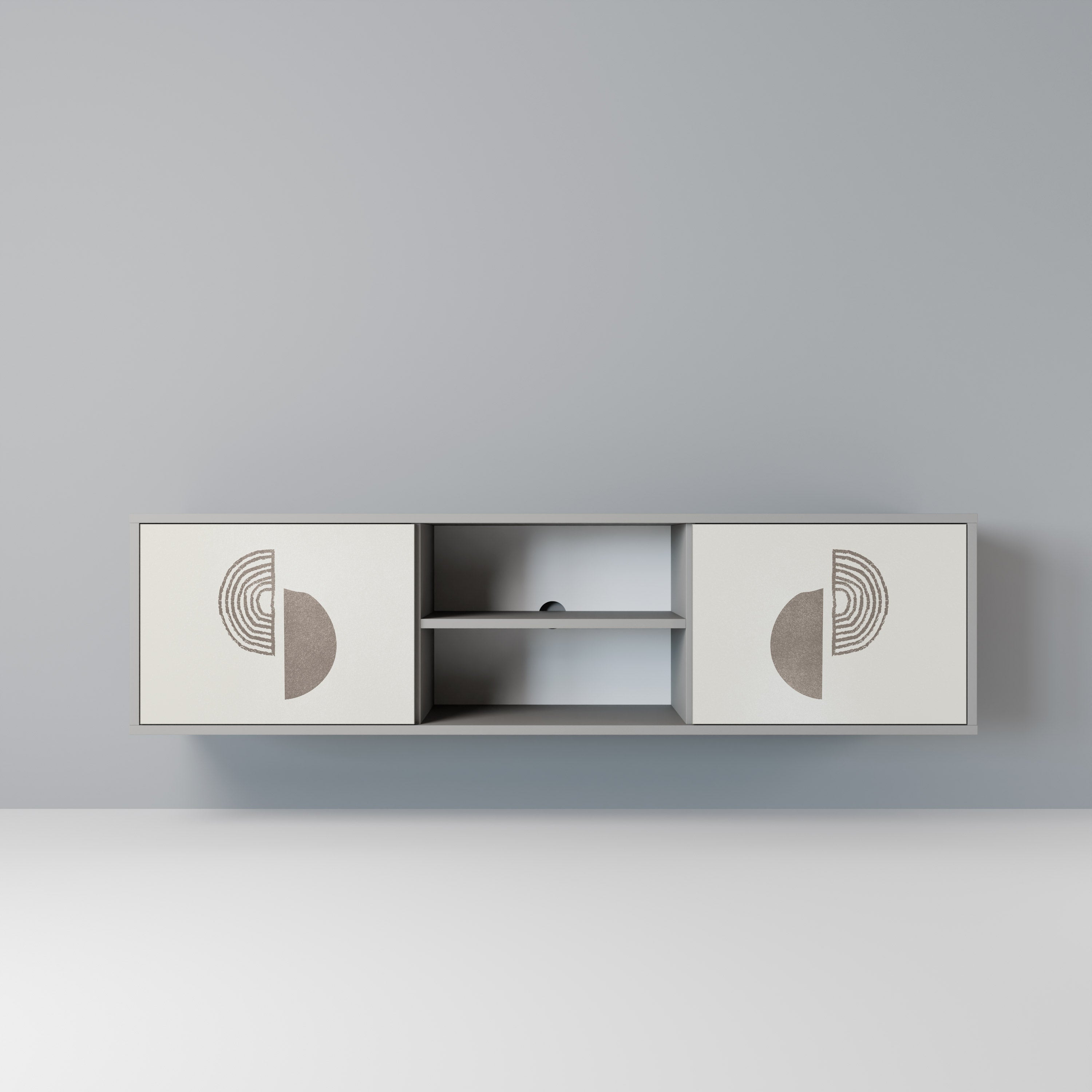 HARMONY ESSENCE 2-Door TV Stand in Grey Finish