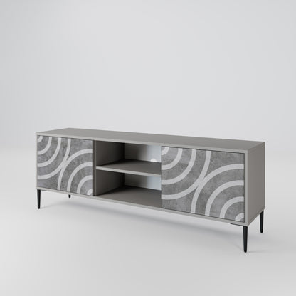 CIRCLE CONCRETE 2-Door TV Cabinet