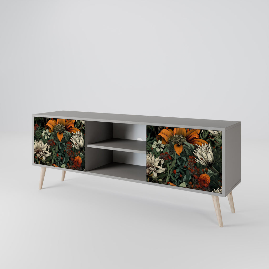 MIDNIGHT SPROUT 2-Door TV Stand in Grey Finish