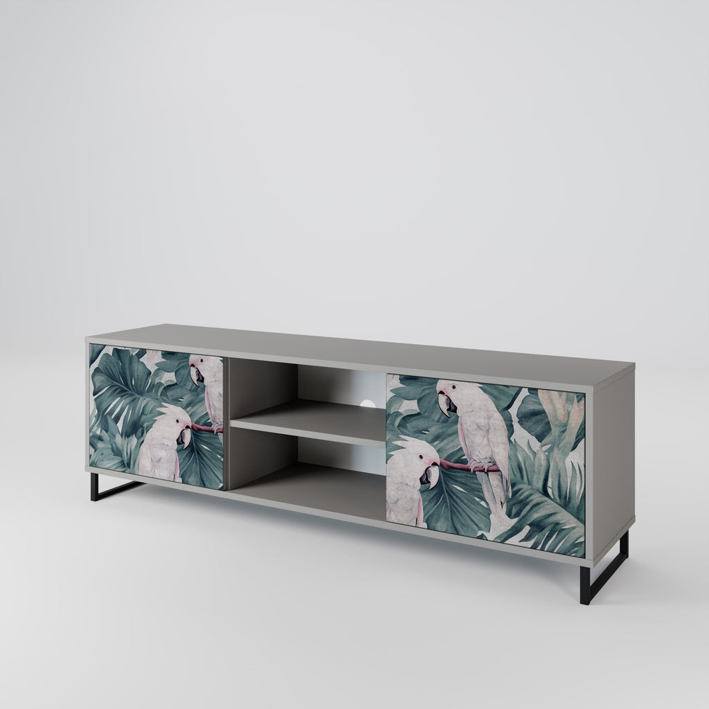 POPINJAY LOOK 2-Door TV Stand in Grey Finish