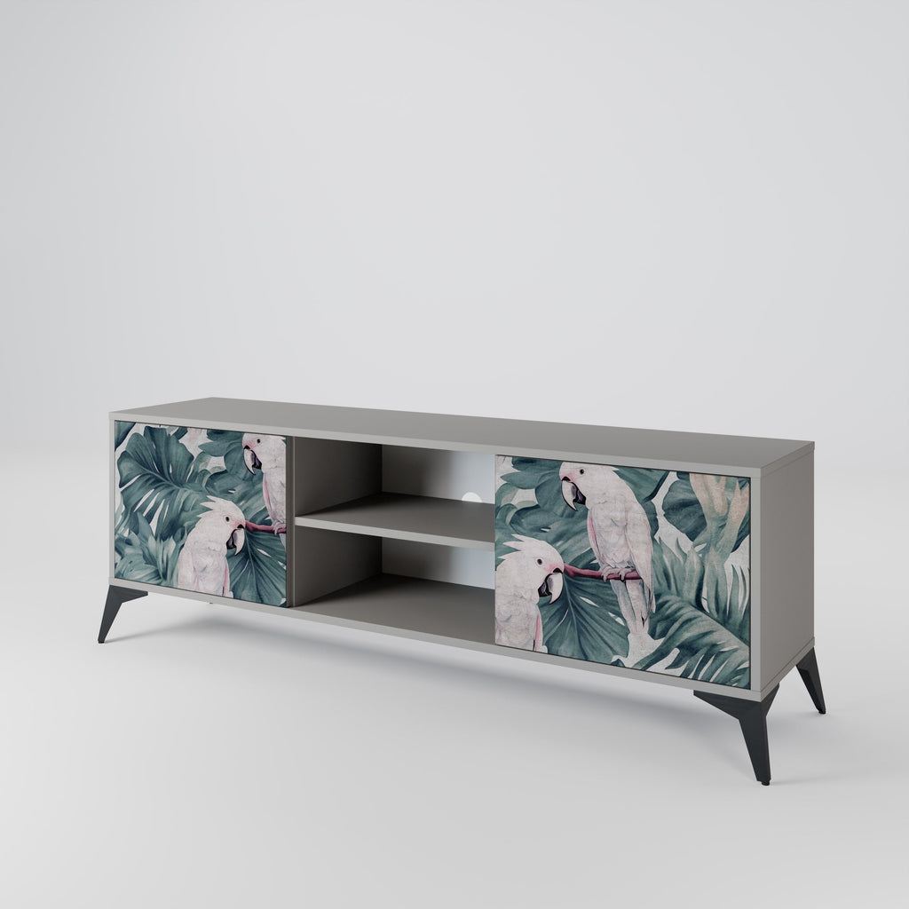 POPINJAY LOOK 2-Door TV Stand in Grey Finish