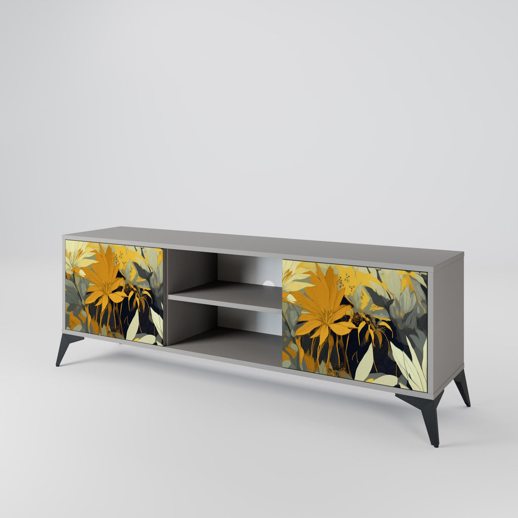 SUNKISSED LILY 2-Door TV Stand in Grey Finish