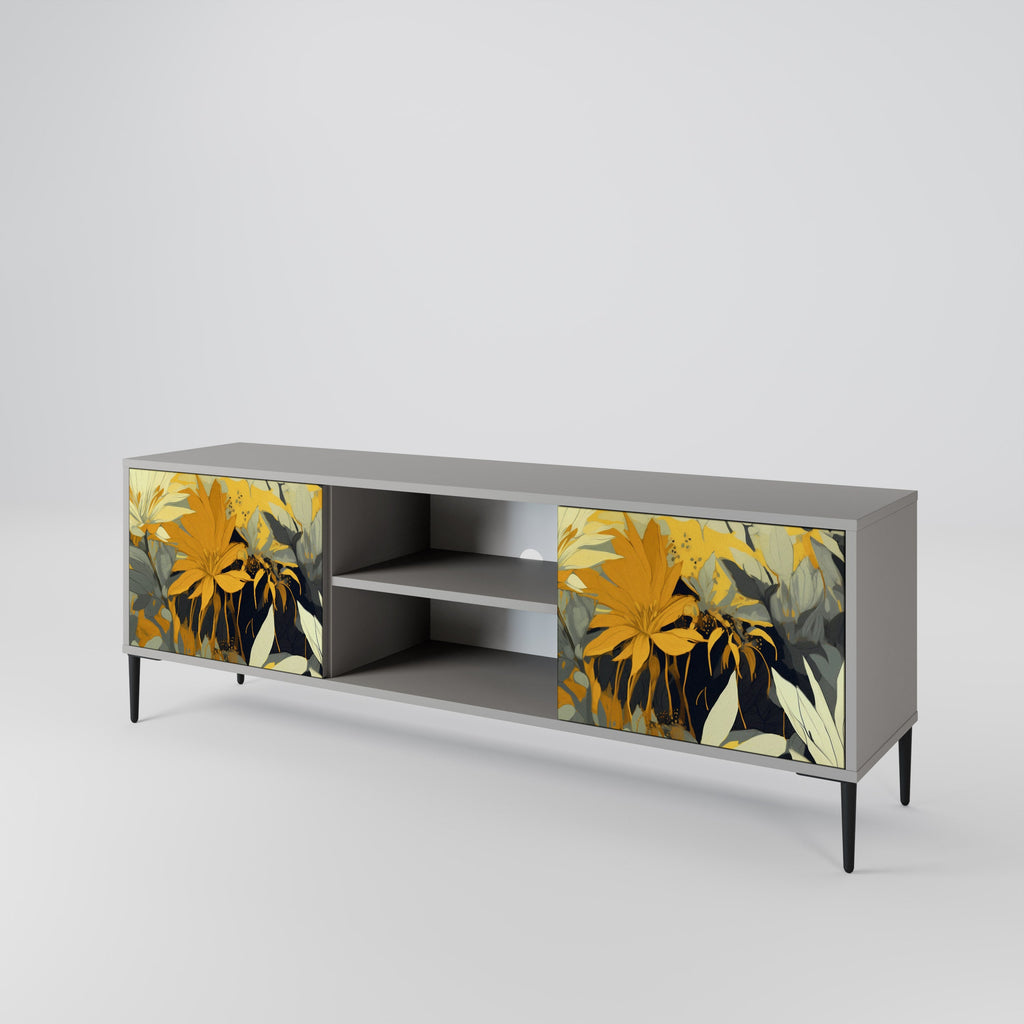 SUNKISSED LILY 2-Door TV Stand in Grey Finish