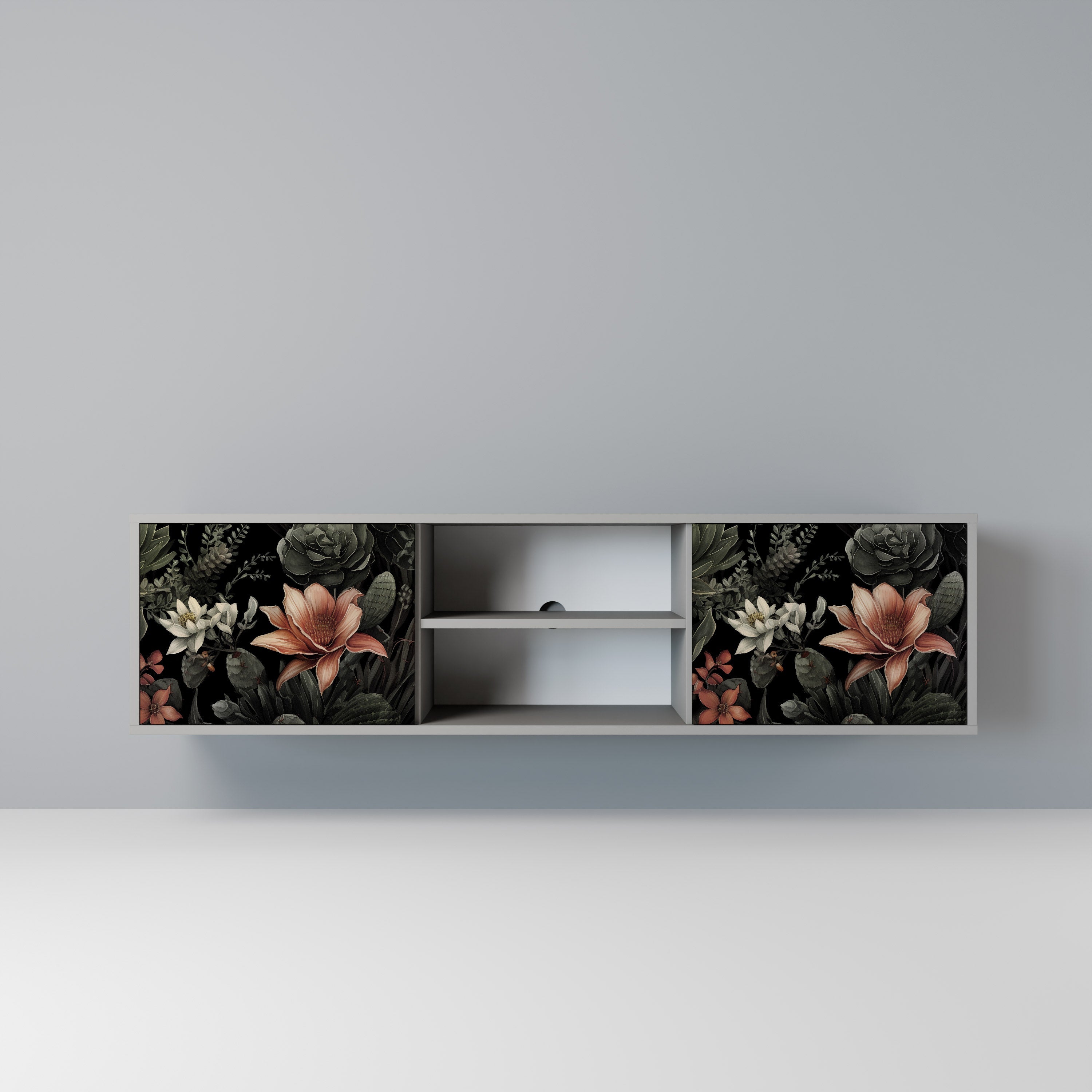 SECRET VERDURE 2-Door TV Stand in Grey Finish