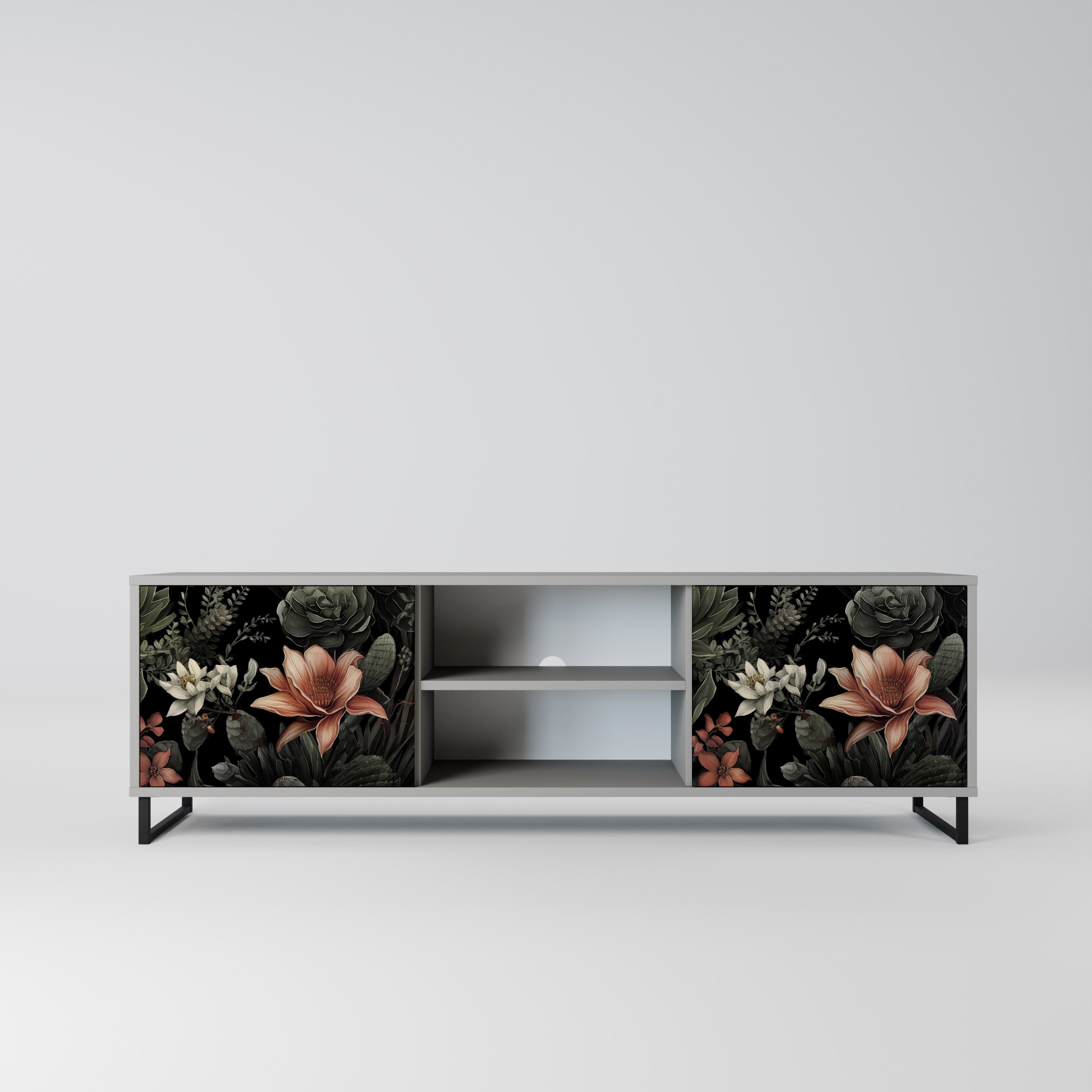 SECRET VERDURE 2-Door TV Stand in Grey Finish