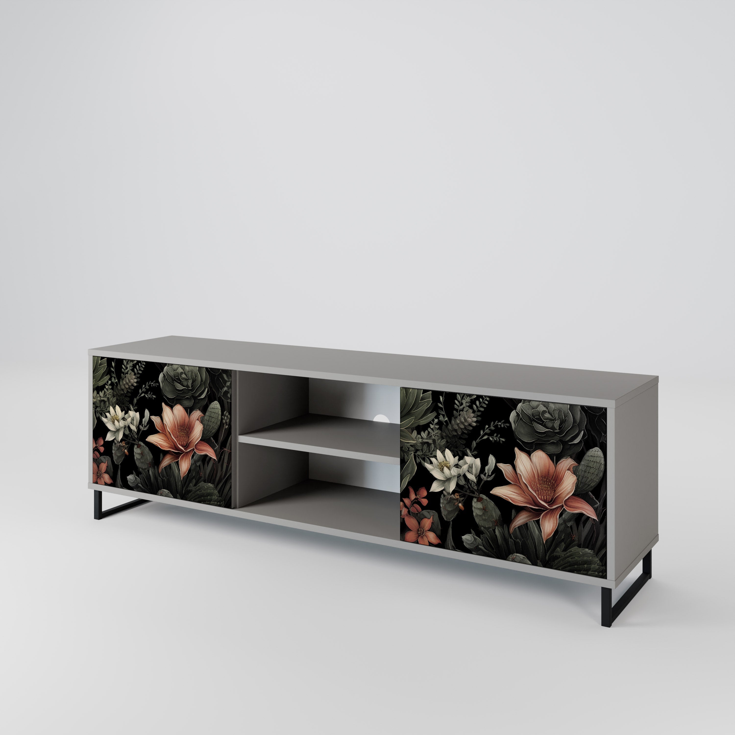 SECRET VERDURE 2-Door TV Stand in Grey Finish
