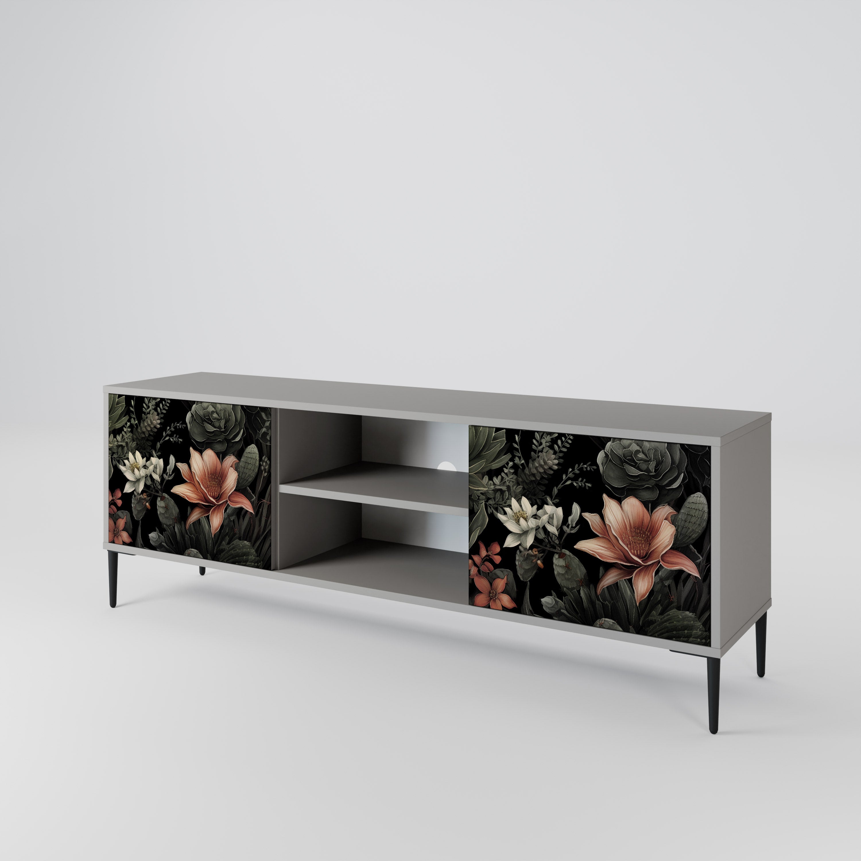 SECRET VERDURE 2-Door TV Stand in Grey Finish
